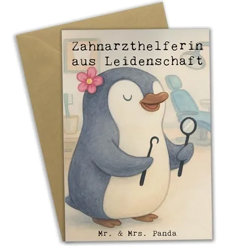 Mr. & Mrs. Panda Motivkarte Zahnarzthelferin Leidenschaft Design - Geschenk, dankeskarten, Grußkarten, weihnachtskarten, Grußkarte, einladungskarten, babykarte
