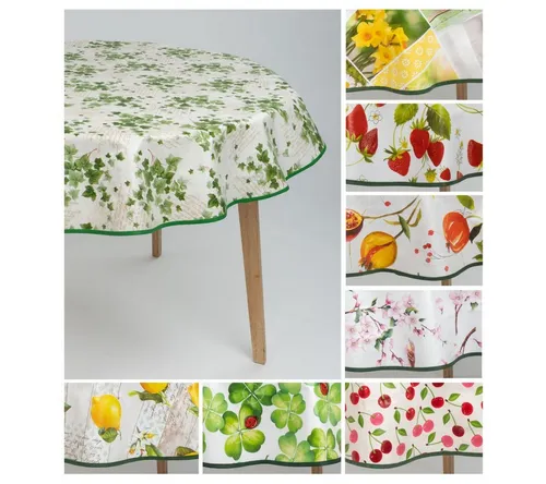 laro Tischdecke laro 140cm runde Wachstuchtischdecke mit Saum-Eingefasst