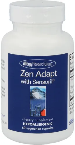 Allergy Research Group Zen Adapt - 60 veg Kapseln - Nahrungsergänzungsmittel für Stressabbau, allergenfrei und glutenfrei, ideal zur Unterstützung der Entspannung vor dem Schlafengehen.