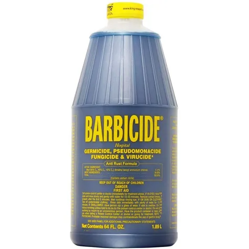 BARBICIDE Desinfektionsmittel Flüssig 1.89L - Effektives Desinfektionsmittel für die sichere Reinigung von Arbeitsinstrumenten. Ideal für den professionellen Einsatz in Friseursalons und Schönheitseinrichtungen.