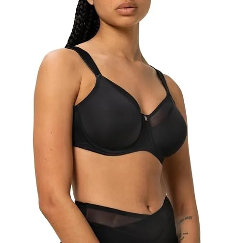 Triumph Damen Minimizer BH True Shape Sensation W01 1QQ06, Schwarz 70C - Funktionsunterwäsche, optisch verkleinernde Wirkung mit Komfort-Bügel und elegantem Tüllbesatz für perfekten Halt und Tragekomfort.