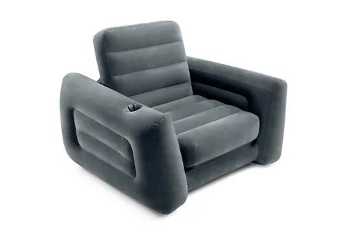 Intex 66551NP Pull-Out Chair - Camping-Möbel mit vielseitiger Nutzung als Sessel oder Lounge, platzsparend faltbar und mit wasserfester, beflockter Oberfläche für zusätzlichen Komfort.