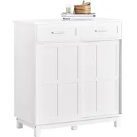 SoBuy Sideboard FSB84 - Elegantes Schuhschrank mit Schiebetüren - Sideboard mit 5 Füßen, modernem Design und einfacher Selbstmontage - ideal für Flur und Küche, bietet praktischen Stauraum und einen stilvollen Look.