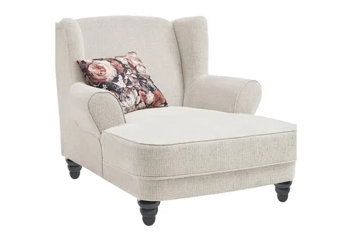 Bequemer XXL-Sessel CHARLOTTE in Beige - XXL Sessel mit hochwertigem Webstoffbezug und Federkernpolsterung für optimalen Sitzkomfort. Inklusive Zierkissen und ideal für entspannte Stunden.
