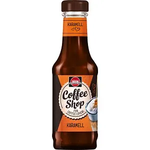 SCHWARTAU Coffee Shop Karamell Kaffeesirup 200 ml - Sirup für aromatische Kaffeekreationen – bringt Coffee Shop-Atmosphäre direkt in Ihre Küche, ideal für Latte Macchiato, Cappuccino oder Desserts.