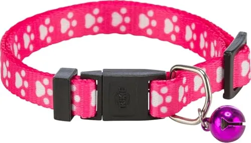 TRIXIE 4202 Katzenhalsband, Nylon, Stufenlos verstellbar, mit Schelle, Farblich Sortiert