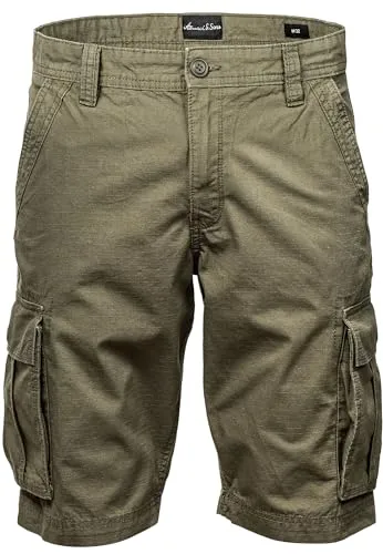 Amaci&Sons Cargoshorts SAUGET Herren Bermuda Shorts W40 - Bequeme und pflegeleichte Cargoshorts aus 100% Baumwolle mit vielen praktischen Taschen. Ideal für Freizeitaktivitäten und den Sommer.