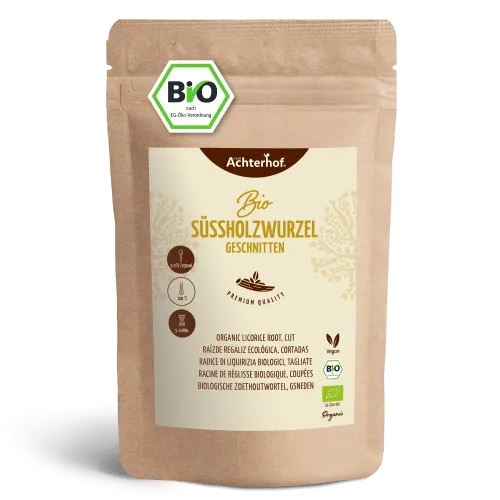 Süßholzwurzel geschnitten Bio (100g) - Genießen Sie die geschnittene BIO Süßholzwurzel in Ihrem Tee. Ideal für eine natürliche Süße und aromatische Aufgüsse. Hochwertige Bio-Qualität für bewusste Teeliebhaber.