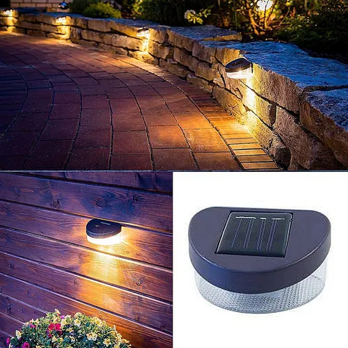 LED Solar Garten Lampe Wandlampe Leuchte Lampe Solarleuchte Solarlampe Zaun 6 x