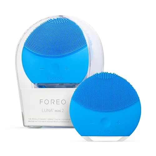 FOREO LUNA mini 2 Gesichtsreinigungsbürste - Gesichtspinsel mit T-Sonic Massage für verbesserte Durchblutung und Hautaufnahme, hygienisches Silikon für makellose Gesichtspflege.