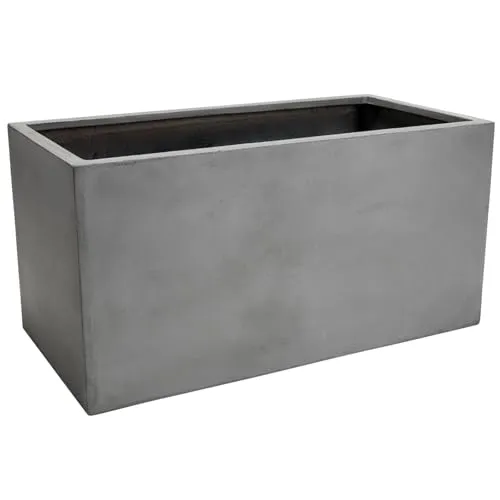 VIVANNO Maxi Pflanztrog Pflanzkübel - 80x40x40 cm - Eleganter Pflanzkübel im Beton-Design aus frostsicherem Fiberglas, ideal für kreative Bepflanzungen drinnen und draußen. Wetterfest und vielseitig einsetzbar als Deko oder Hochbeet.
