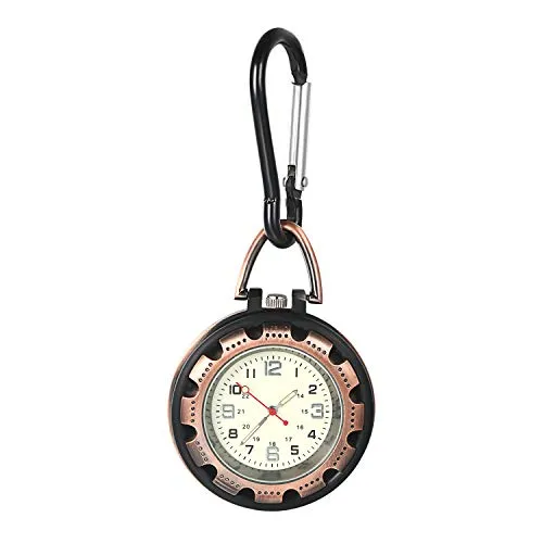 Avaner Taschenuhr mit Karabiner Unisex FOB Analog Quarzwerk Krankenschwesteruhr für Klettern Sport