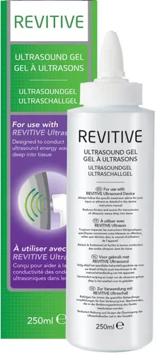 REVITIVE Ultraschallgel 250ml für Revitive Geräte - Spezialgel für die Anwendung mit Revitive Ultraschallgeräten. Es sorgt für optimale Übertragung von Ultraschallwellen und ein angenehmes Anwendungserlebnis. Ideal für den professionellen Einsatz.
