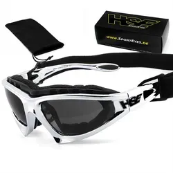 HSE - SportEyes Motorradbrille FALCON-X, Steinschlagbeständig durch Kunststoff-Sicherheitsglas grau