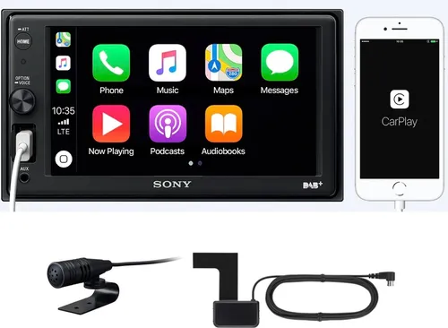 Sony XAV-AX1005KIT DAB+ Media Receiver - 6,2 Zoll Touchscreen, Bluetooth & Apple CarPlay für nahtlose App-Nutzung im Auto