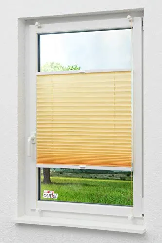 LYSEL Outlet - Plissee Select Crush Hellgelb - Plissee in der Größe (Bx H) 120cm * 130cm