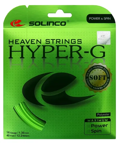 Solinco Tennissaite Hyper G SOFT (Haltbarkeit+Touch) grün 12m Set, Saitendicke: 1.25