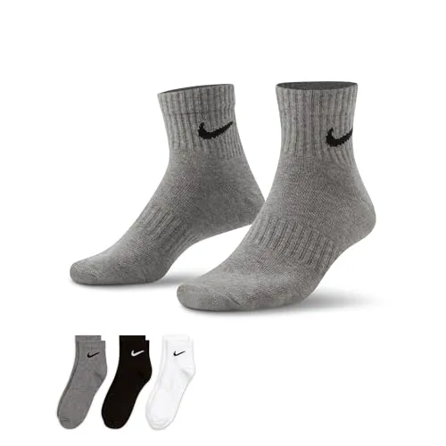 Nike Funktionssocken U NK ED LTWT ANKLE 3P 132 für sportive Aktivitäten, im praktischen 3er-Pack, leichtes Material bunt M (38/41)