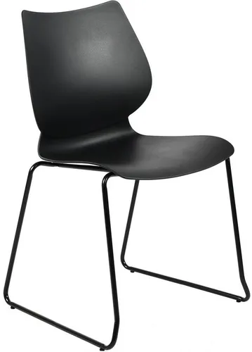 CLP Stapelstuhl Houma schwarz - Bürostuhl mit modernem Design, langlebig und pflegeleicht. Ideal für Konferenzen, Veranstaltungen und den privaten Gebrauch. Bis zu 8 Stühle stapelbar für platzsparende Aufbewahrung.