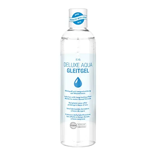 EIS Gleitgel 'Deluxe Aqua Gleitmittel' 300 ml | Lubricant auf Wasserbasis | Erotisches Gel für Mann & Frau | Hautfreundliche Gleitcreme extra sensitiv | Kompatibel mit Kondome | neutral