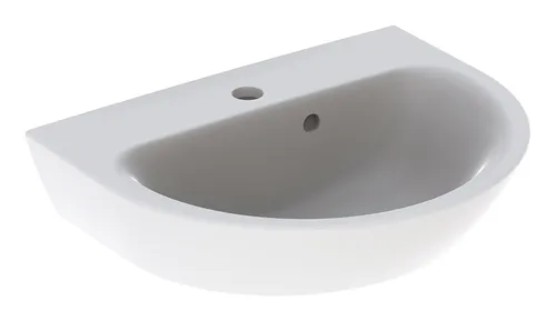 Geberit Renova Handwaschbecken 500376011 - 50 x 40 cm, weiß - Waschbecken aus hochwertiger Sanitärkeramik, mit Hahnloch und Überlauf für komfortable Nutzung im Badezimmer.