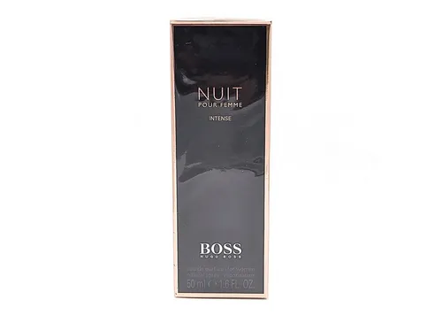 HUGO BOSS Nuit Pour Femme Intense Eau de Parfum 50ml - Exklusive Rarität - Damenparfüm mit blumig-fruchtiger Note, perfekt für besondere Anlässe. Genießen Sie den intensiven Duft in einer praktischen 50ml Sprayform.