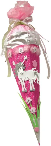 ROTH Schultüten Bastelset "Einhorn" 6-eckig 680 mm - Bastelset für kreative Schultüten, ideal für Einhorn-Fans; einfach zu gestalten und perfekt für den ersten Schultag.