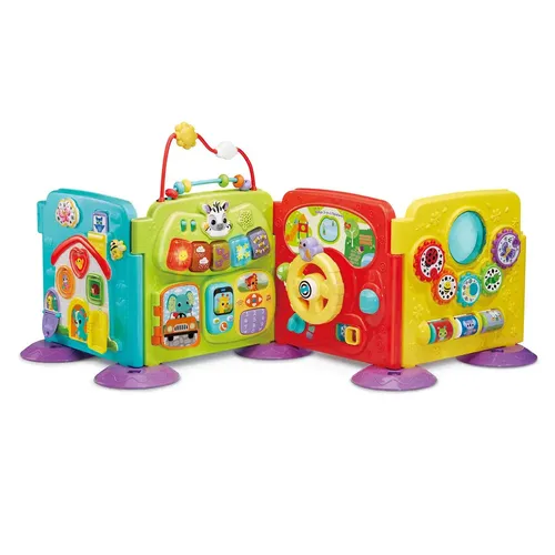 Vtech® Lernspielzeug Babys 3-in-1 Spielwelt - Wahrnehmungsspiele mit 4 bunten, anpassbaren Seiten für interaktiven Lernspaß. Fördert die Sinne mit Licht und Sound - ideal für spielerisches Lernen im Liegen oder Sitzen.