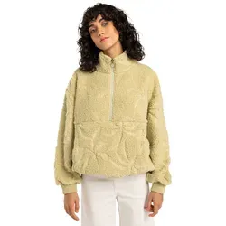 Billabong Time Off Sweatshirt Damen, Gr. S, Wasabi - Stylisches Damen-Sweatshirt aus weichem Polyester-Fleece mit Reißverschluss-Kragen. Ideal für entspannte Tage und Freizeitaktivitäten.