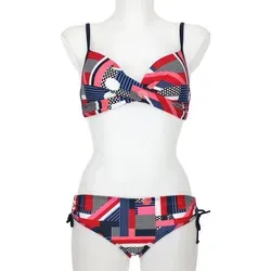 Sunmarin Triangel-Bikini Damen Bikini - blau/rot blau|rot 42C