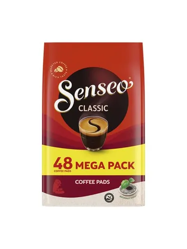 Senseo Classic Mega Pack - 48 Kaffeepads - Genießen Sie ausgewogenen Kaffee aus einer Mischung von Arabica- und Robusta-Bohnen. Die Pads sind umweltfreundlich und perfekt für Ihre Senseo-Maschine. Einfach und schnell zubereitet!