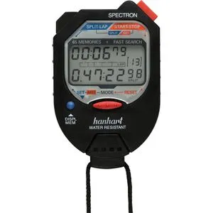 Hanhart Digitale-Stoppuhr 1/100 Minuten 1/100S - 251.1951-00 - Präzise Digitale-Stoppuhr mit 1/100 Sekunden Genauigkeit, ideal für Sportler und Trainer zur genauen Zeitmessung.