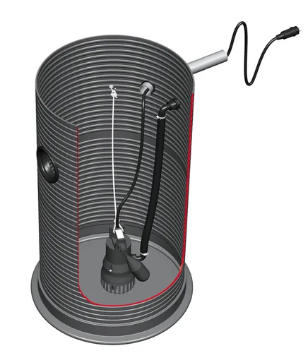 Rewatec Hebeanlage befahrbar + BS60 - Unterirdische Hebeanlage, ideal für die Sammlung von Regenwasser und platzsparend, perfekt für Gärten und Landschaftsbau.