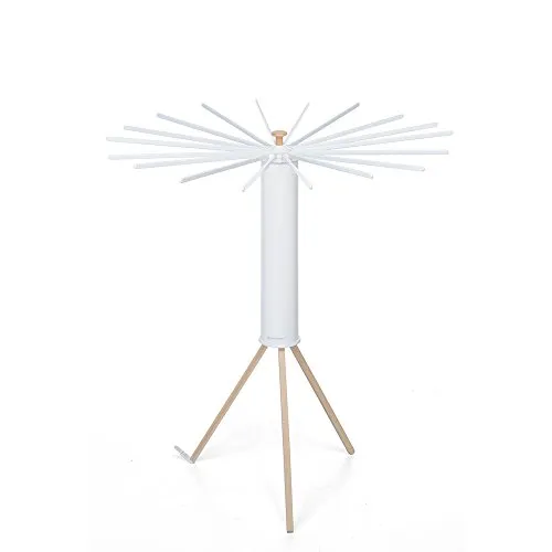 Foppapedretti Octopus Myhome Wäscheständer, Aluminium/PVC/Holz Buche, weiß, 112 x 112 x 121 cm