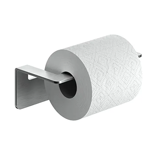 WEISSENSTEIN Toilettenpapierhalter ohne Bohren, silberfarben - Toilettenpapierhalter in elegantem Silber, einfach zu montieren ohne Bohren - ideal für jedes Badezimmer.