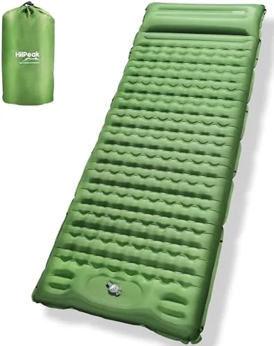 HiiPeak Isomatte Selbstaufblasend Ultraleicht für Outdoor Camping, luftmatratze selbstaufblasend kleines packmaß, aufblasbare Zelt matratze campingmatte mit kopfkissen schlafmatte mit Fußpumpe