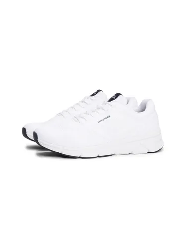 Tommy Hilfiger MODERN COMFORT RUN KNIT Sneaker, Freizeitschuh, Halbschuh, Schnürer mit weich gepolstertem Schaftrand weiß 45 EU