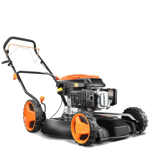 FUXTEC FX-RM51SA96 - Benzin Rasenmäher mit Frontantrieb, 51 cm Schnittbreite und Mulchfunktion für natürlichen Rasen-Dünger