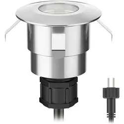 ledscom.de LED Bodeneinbauleuchte ATRIA für außen, IP65, Edelstahl, rund, 40mm Ø - Energieeffiziente LED Bodeneinbauleuchte ATRIA mit langlebiger Technologie. Robustes Aluminiumgehäuse, ideal für Außenanwendungen. Schutzart IP65 sorgt für optimalen Wetterschutz.