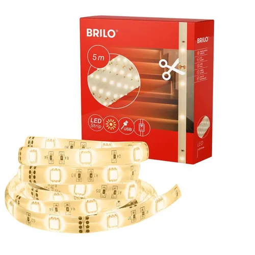 Briloner LED-Band weiß 150xLED 5m 500 cm USB 4W 500lm