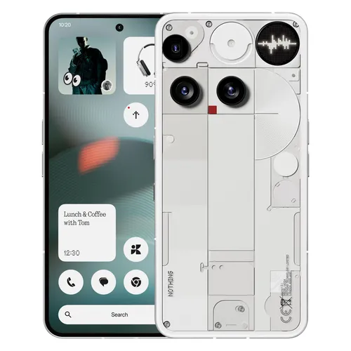 NOTHING Phone (3) 512 GB Weiß Dual SIM – Ein Smartphone der Zukunft - Smartphones – Innovatives Design mit der einzigartigen Glyph-Matrix für interaktive Licht- und Ton-Benachrichtigungen. Erlebe kreative Fotografie mit 4x 50 MP-Kameras und leistungsstarker KI-Technologie.