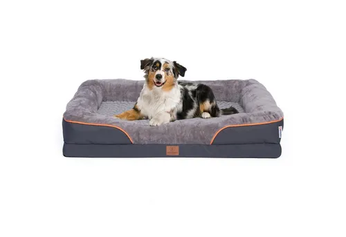 Warenhammer Orthopädisches Premium Hundebett - Tierbett aus flauschigem, selbstwärmendem Flanell, abnehmbar und waschbar, ideal für gemütliche Ruhezeiten Ihres Hundes.