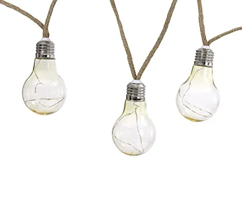 Dehner Solar-Lichterkette Manaus mit 10 warmweißen Glühbirnen - Verleihen Sie Ihrem Garten mit der Dehner Solar-Lichterkette Manaus einen zauberhaften Lichtakzent. 10 stilvolle Lampen sorgen bis zu 6 Stunden für warmweißes Licht – ideal für stimmungsvolle Abende!