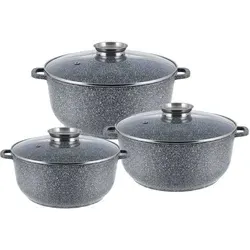 Zilner 6-tlg. Topfset,Topfset Induktion Kochtopf Set|induktions Töpfe Set, Kochtöpfe, Töpfe Induktion Topfset induktionsgeeignet ZL-7056 10L+13L... - Grau