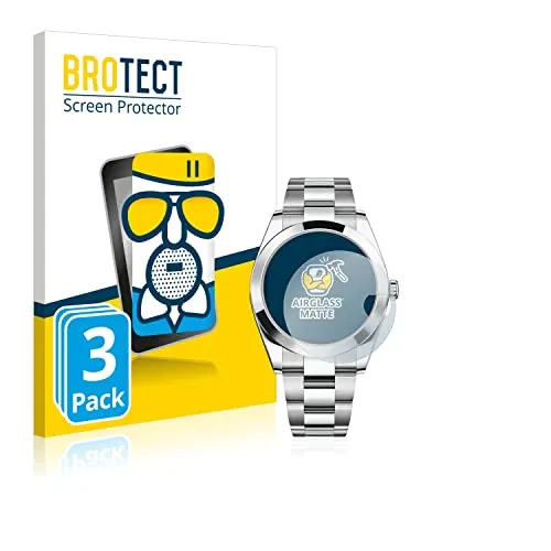 BROTECT Entspiegelungs Schutzglas für Rolex Datejust 41 (3 Stück) Schutzfolie Panzer Folie Glas Matt [Extrem Kratzfest 9H, Anti-Reflex]
