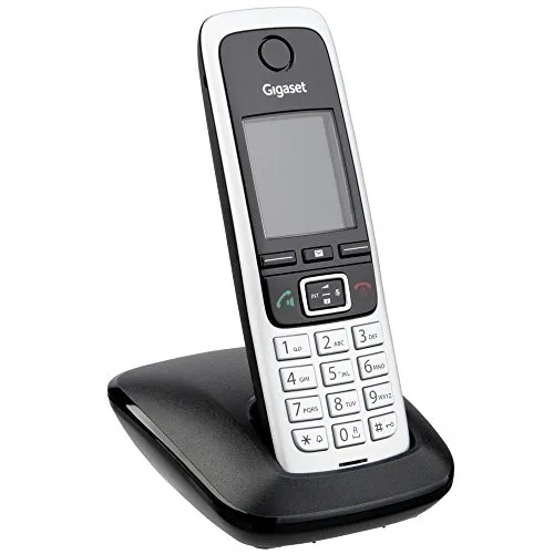 Gigaset C430 - Schnurloses DECT-Telefon mit Freisprechfunktion - Mobilteil mit TFT-Farbdisplay und 2,5mm Headset Anschluss, schwarz-silber