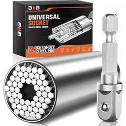 BIIB Universal Steckschlüssel Set - Geschenk für Männer - Sonstiges Camping & Outdoor - Vielseitiges Werkzeugset für Automobil, Haushalt und Bau, aus langlebigem Chromoly-Stahl für höchste Festigkeit.