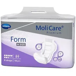PAUL HARTMANN AG Inkontinenzboxer Hartmann MoliCare® Premium Form +SIZE Vorlage, 8 Tropfen – 18 Stück