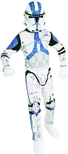 Rubie ́s Star Wars Clone Trooper Kostüm für Kinder - Kostüm aus der Clone Wars-Animationsserie, ideal für Star Wars-Fans ab 6 Jahren, inklusive Anzug und Maske für authentischen Spielspaß.