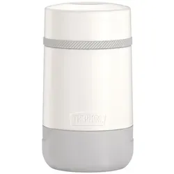 Thermobehälter Guardian weiß matt 0,5 l - Ideal für unterwegs - Thermobehälter mit Drehverschluss und faltbarem Edelstahl-Löffel, spülmaschinenfest und perfekt für heiße und kalte Speisen.